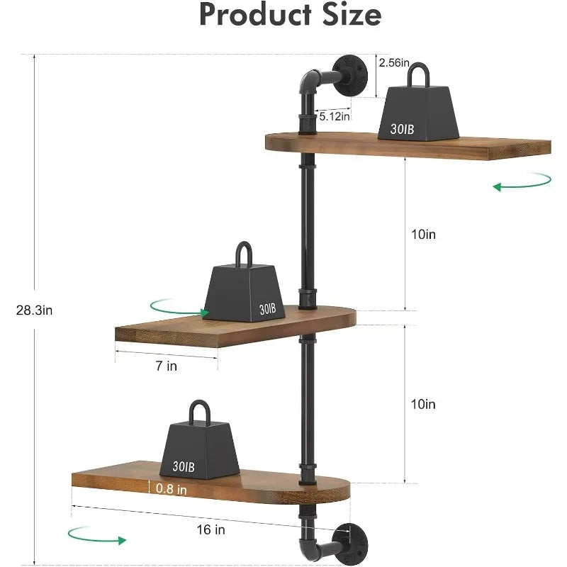 3-Tier Rotating  Wooden Window Plant Shelf.