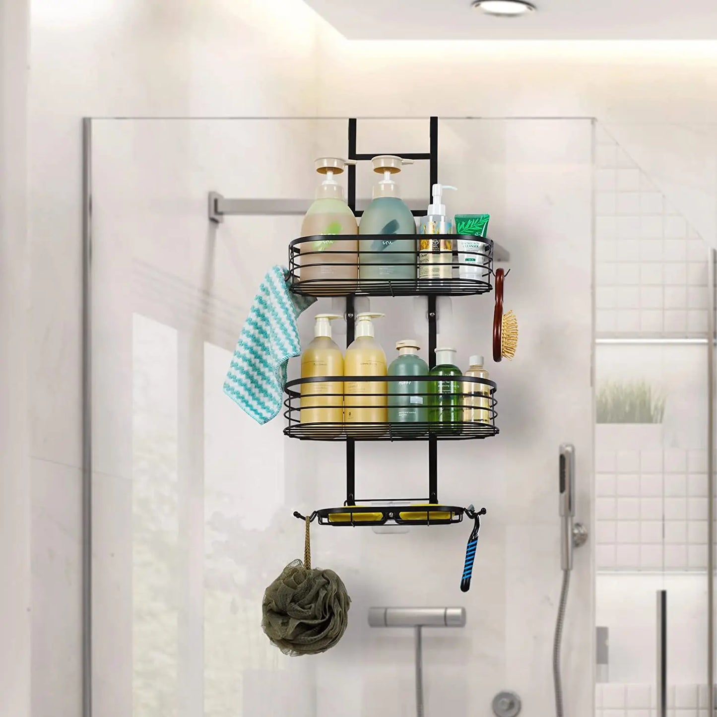 Over the Door Shower Caddy, Rustproof Storage.