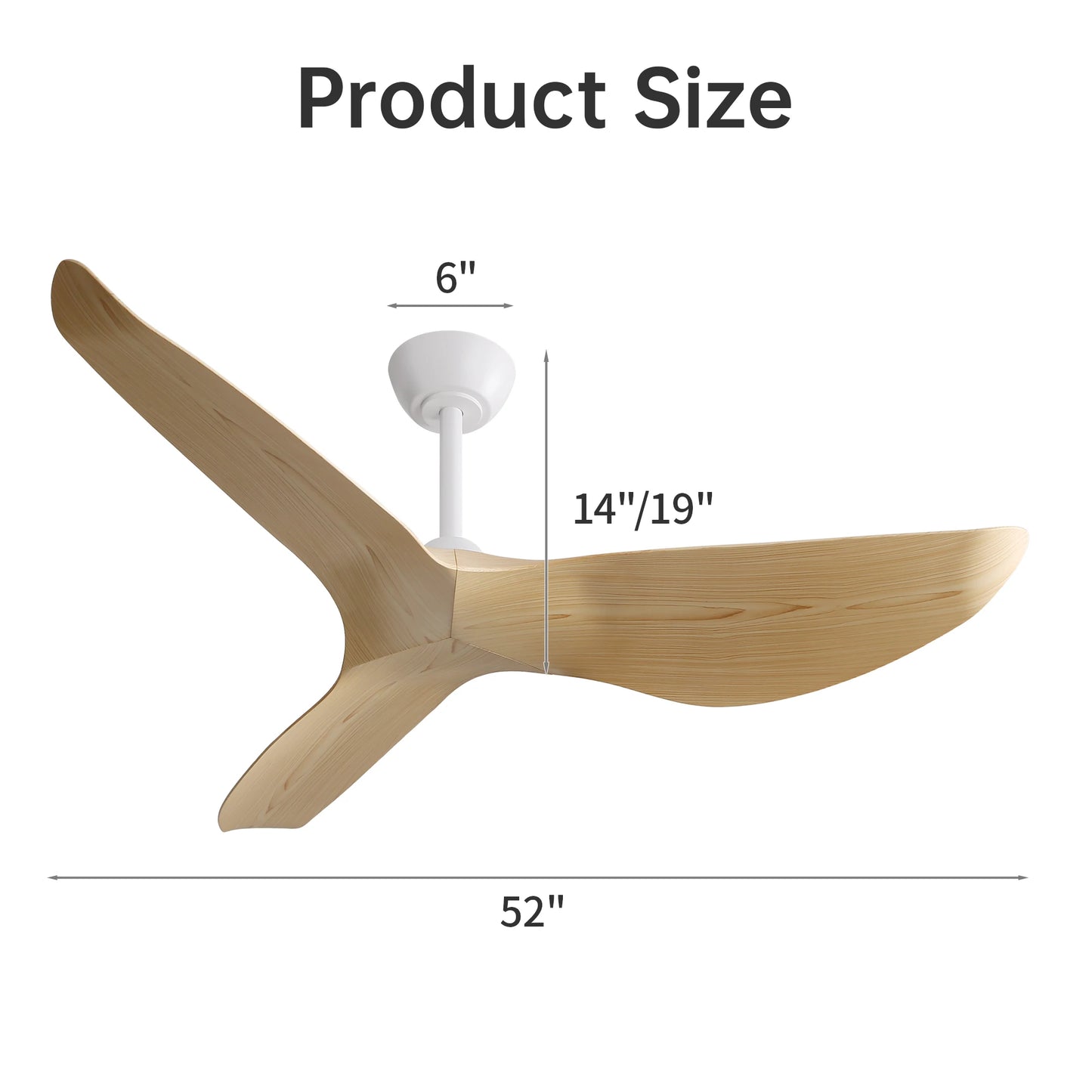 52-inch DC Ceiling Fans With Remote Control, 6-Speed.