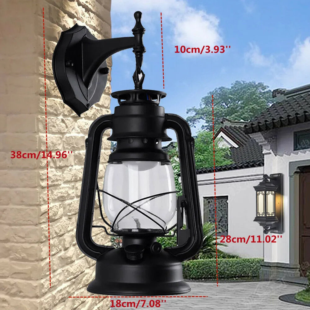 Retro Vintage Rustic Lantern Wall Light Outdoor Fixture.