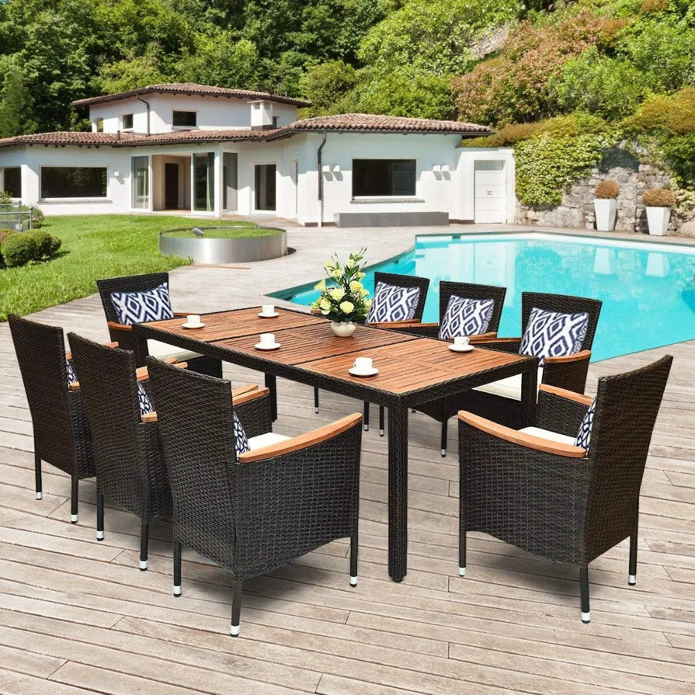 9 Piece Outdoor Dining Set w/Cushions.