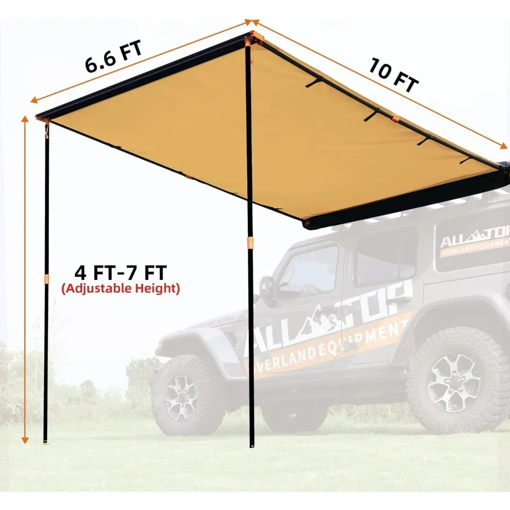 Vehicle Awning Roof Rack, Pull-Out Sun Blinds, Tent Gazebo.