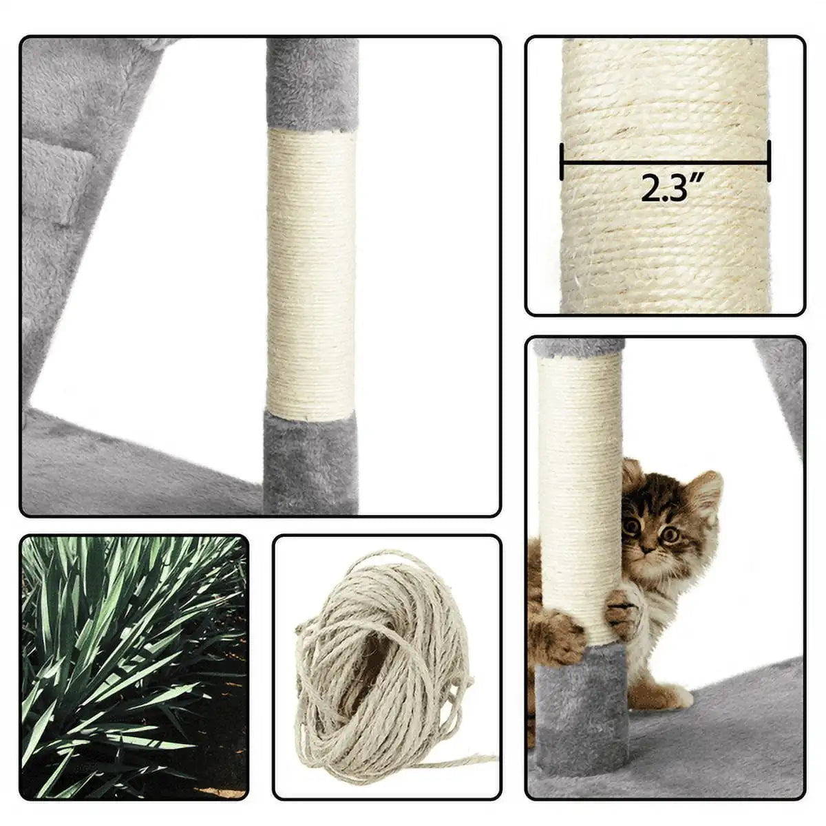 51-Inch Cat Tree with Hammock, Scratching Post