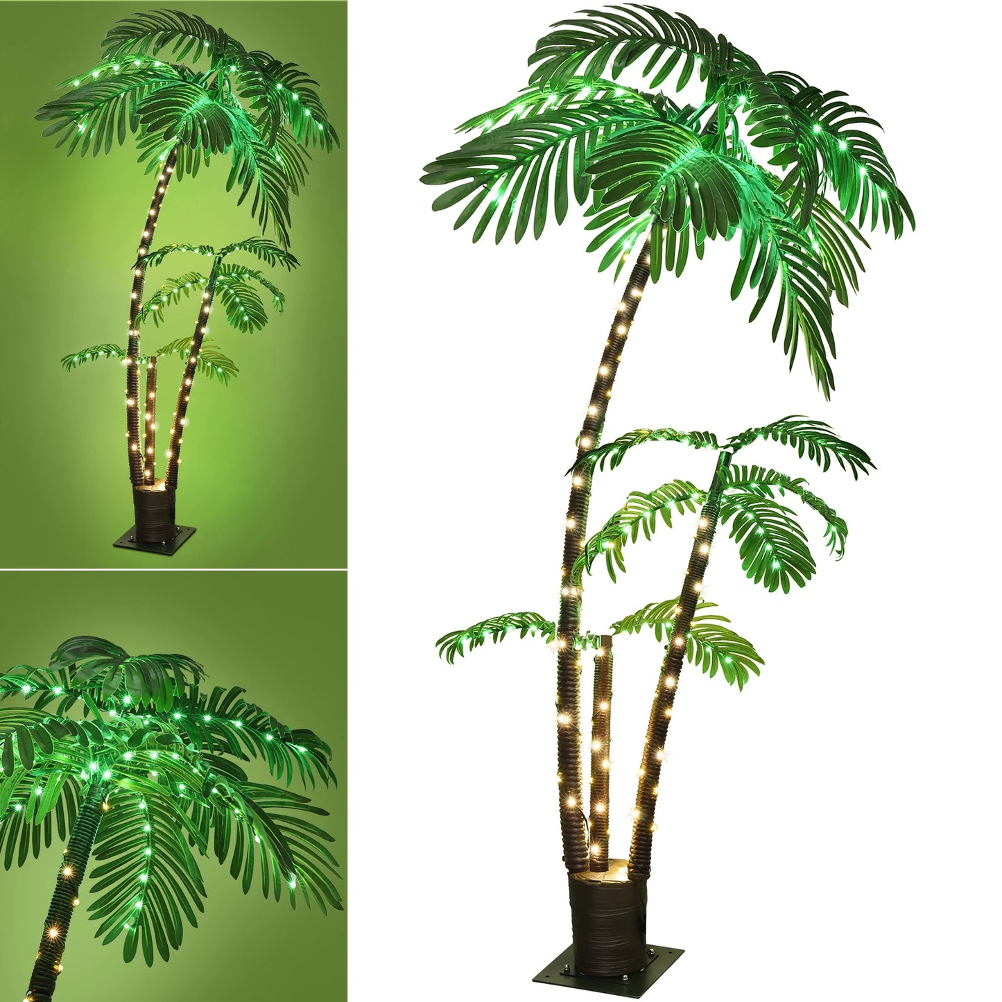 6ft Solar Lighted Palm Tree LED Artificial Palm.