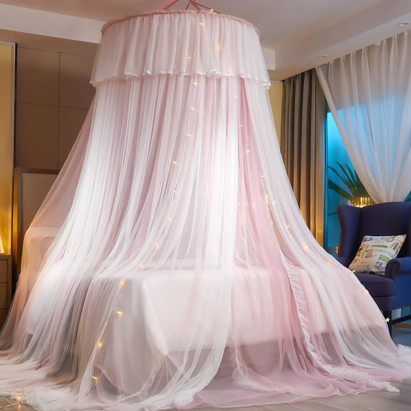 Fancy Bed Canopy Mosquito Net Princess Bed.