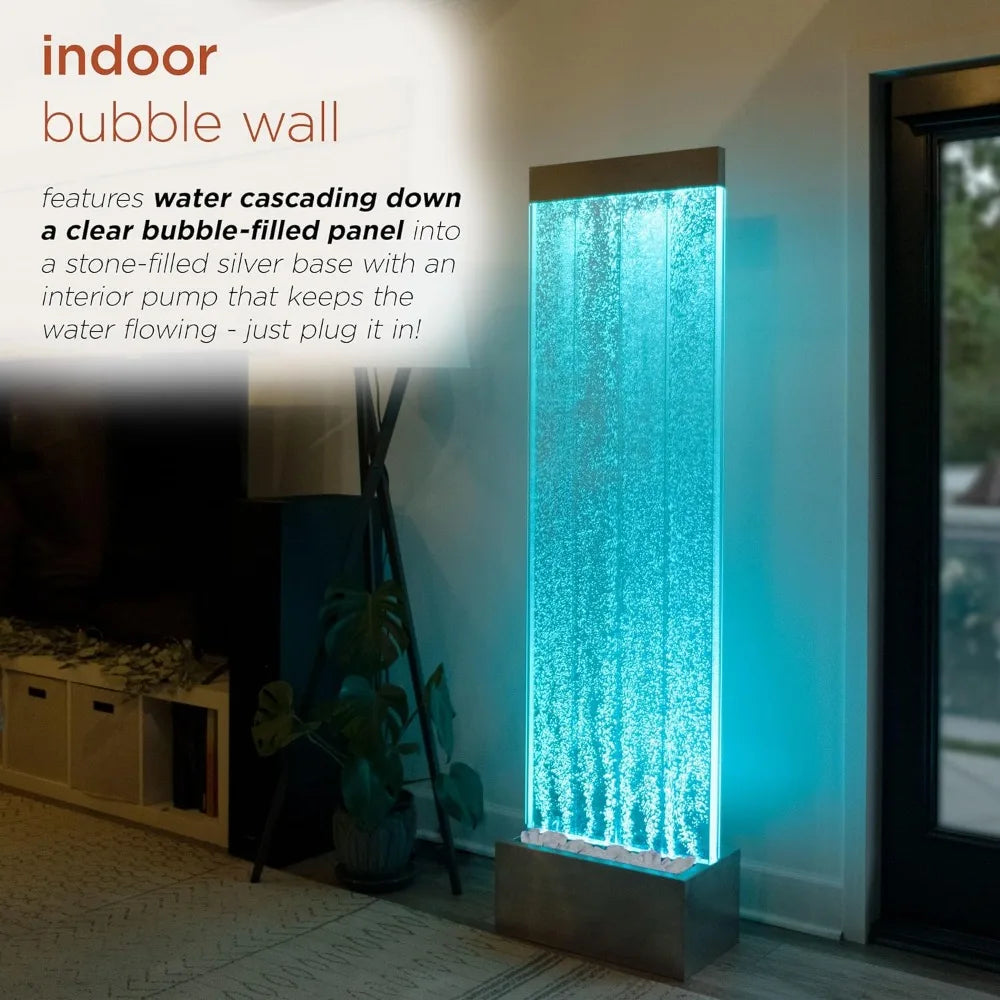 Indoor Bubble Wall Water Fountain w/LED Lights.